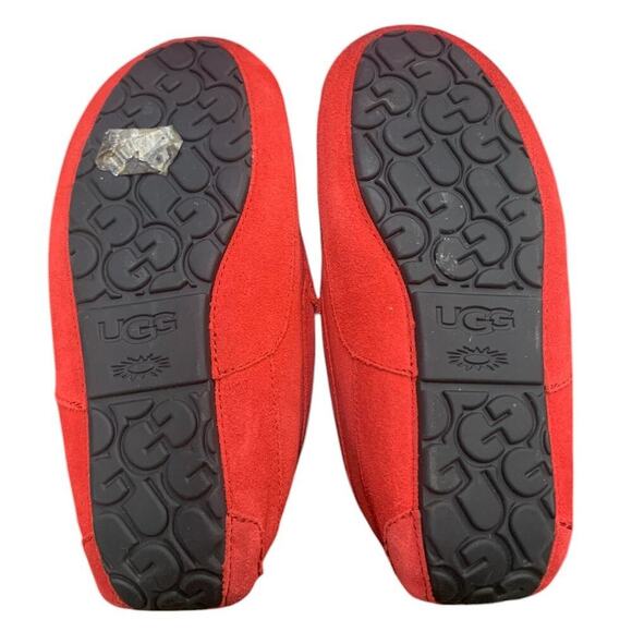 UGG Australia Men's Ascot Slippers Samba Red 1101110 Shoe Sheepskin Suede‎ SZ 9 - Picture 5 of 8